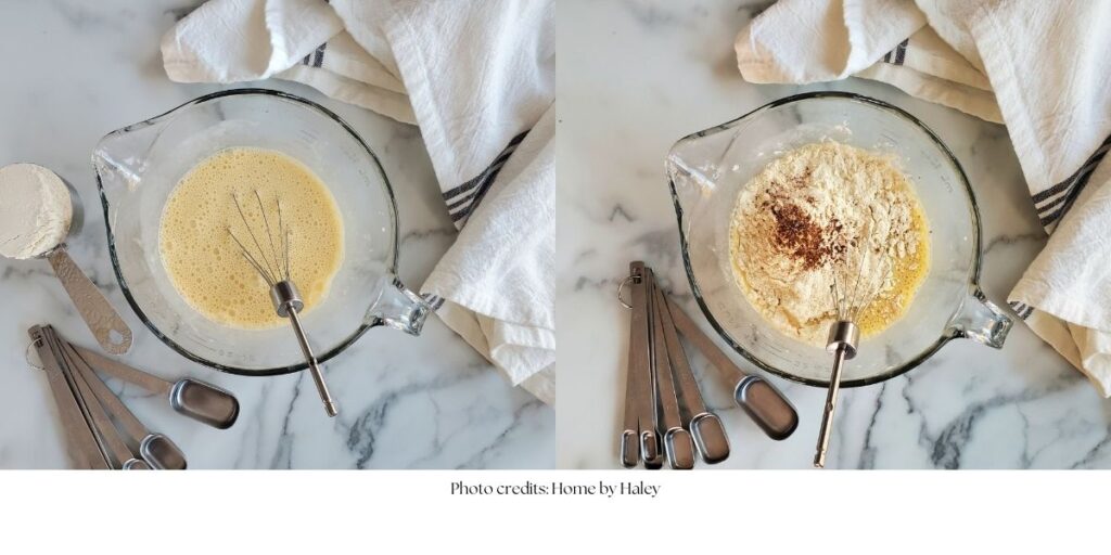 batter in a bowl with flour