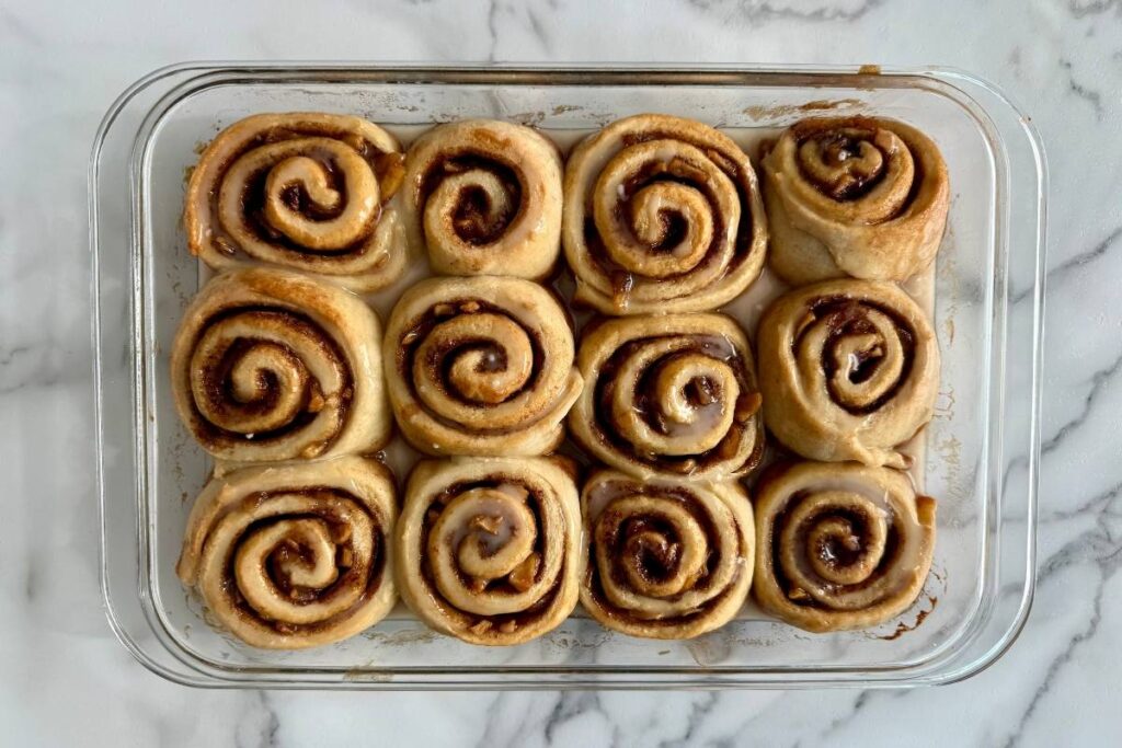 glazed apple pie sourdough cinnamon rolls