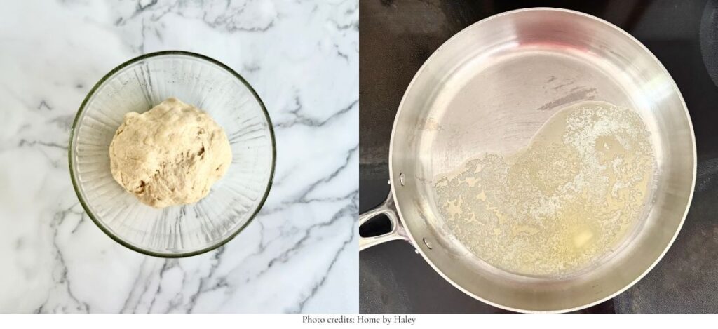 sourdough cinnamon roll dough in a mixing bowl