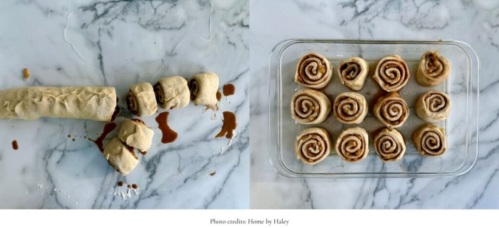 apple sourdough cinnamon rolls rising