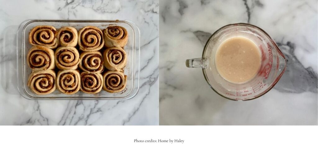 homemade sourdough cinnamon rolls with apple pie filling