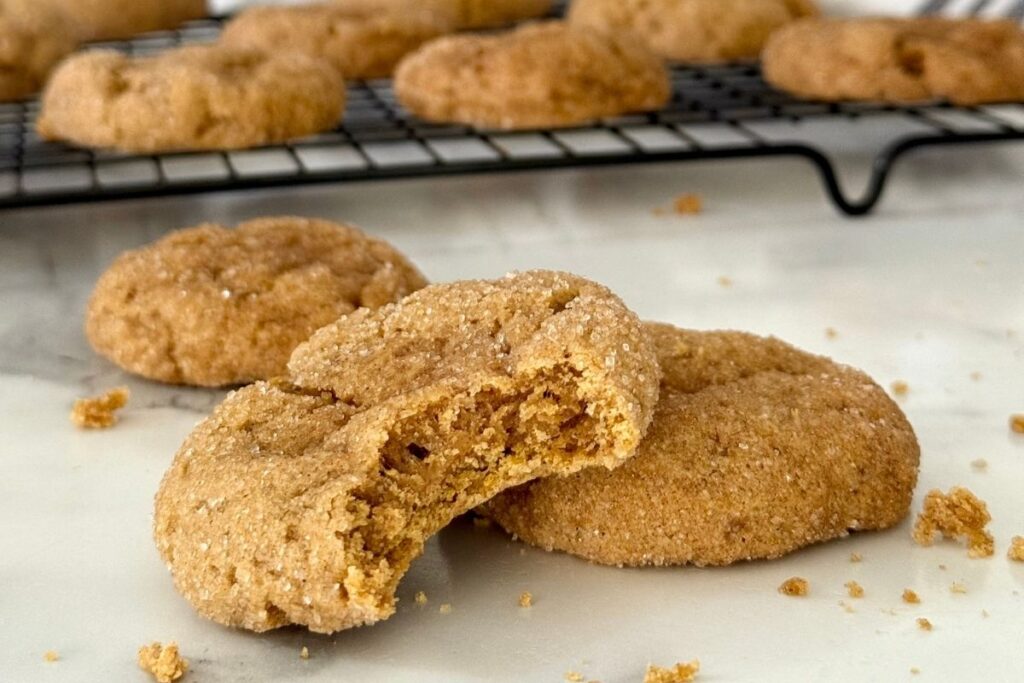 sourdough pumpkin snickerdoodles with a bite