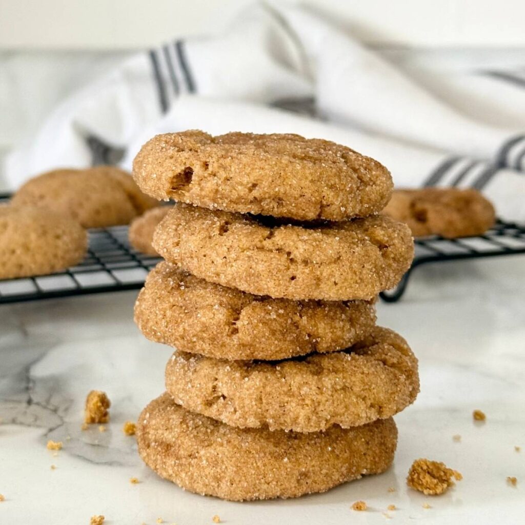 sourdough pumpkin snickerdoodles on a counter