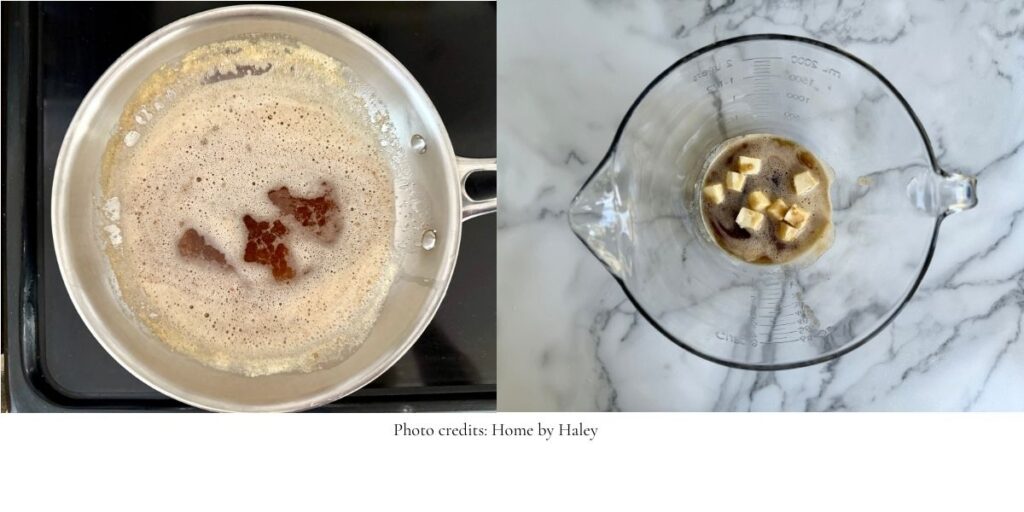 brown butter in a saucepan