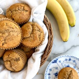 fresh milled einkorn banana muffins