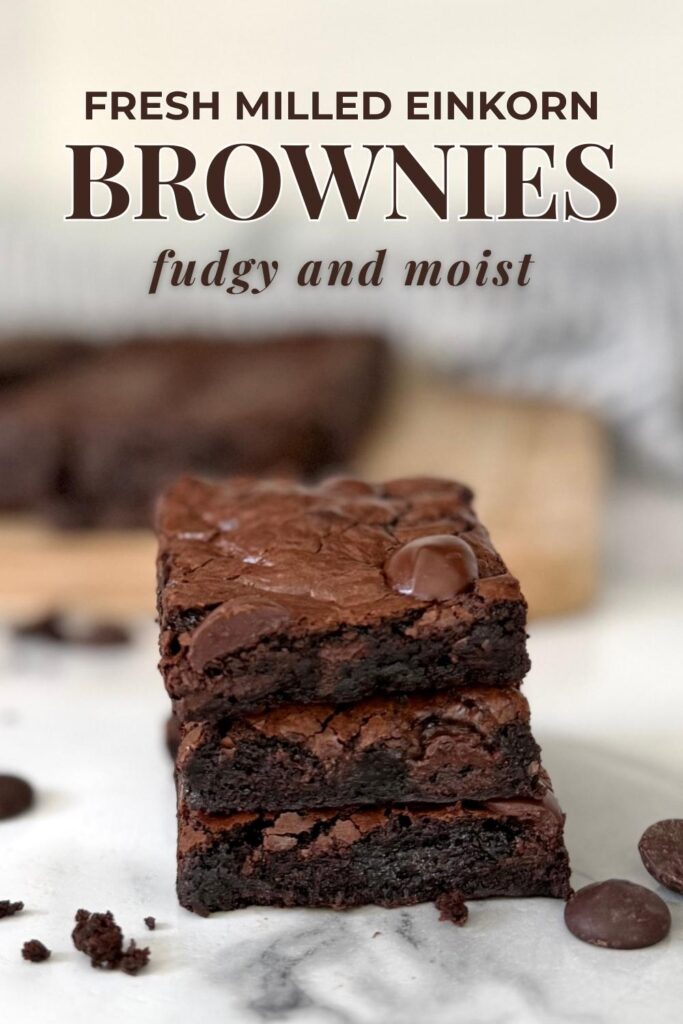 fresh milled flour einkorn brownies with chocolate chips