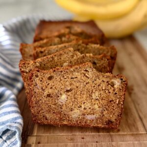 slices of fresh milled einkorn banana bread