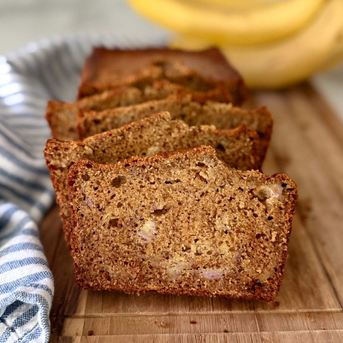 slices of fresh milled einkorn banana bread